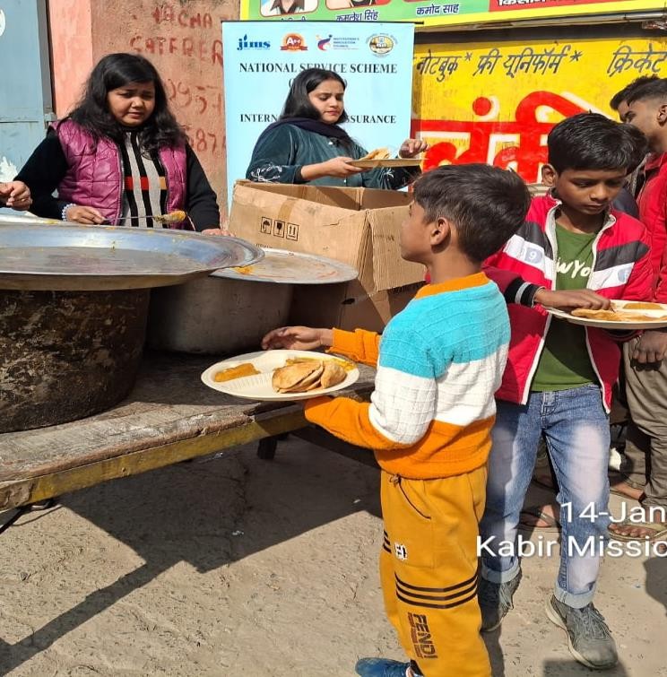 providing them with aloo puri